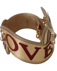 Dolce & Gabbana - Gold Leather Love Bag Accessory Shoulder Strap - Lyst