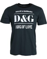 Dolce & Gabbana - Logo Print Crewneck Short Sleeve T-Shirt - Lyst