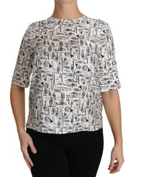 Dolce & Gabbana - White Musical Instruments Print Blouse - Lyst
