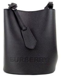 Burberry - Lorne Small Pebbled Leather Bucket Crossbody Handbag Purse - Lyst