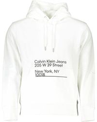 Calvin Klein - Chic Hooded Sweatshirt With Logo Print - Lyst