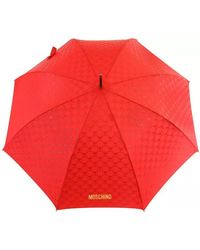 Moschino - Elegant Red Umbrella With Iconic Emblem - Lyst