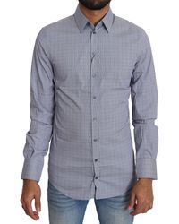 Dolce & Gabbana - Gray Dotted Semi Fitted Formal Sicilia Shirt - Lyst