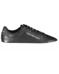 Calvin Klein - Sleek Lace-Up Sneakers With Contrast Details - Lyst