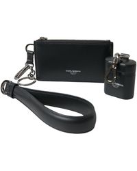 Dolce & Gabbana - Black Leather Zip Logo Strap Multi Kit Airpod Case - Lyst
