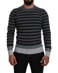 Dolce & Gabbana - Elegant Striped Wool Crewneck Sweater - Lyst