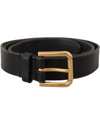 Dolce & Gabbana - Sleek Leather Belt With Metal Buckle - Lyst