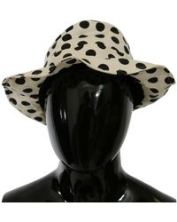 Dolce & Gabbana 100% Cotton Polka Dot Design Trilby Hat - Black