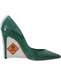 Dolce & Gabbana - Emerald Elegance Leather Heels Pumps - Lyst