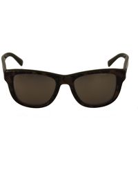 Dolce & Gabbana - Black Plastic Full Rim Brown Mirror Lens Sunglasses - Lyst