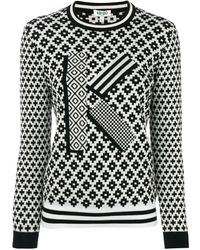 KENZO White Cotton Sweater - Black