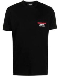 DSquared² - Sleek Cotton Tee With Logo Pocket - Lyst