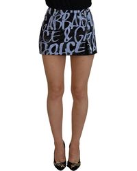 Dolce & Gabbana - Elegant High Waist Logo Mini Skirt - Lyst
