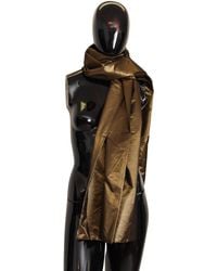 Dolce & Gabbana Blend Shawl Wrap Metallic Bronze Scarf