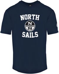 North Sails - Solid Crewneck Tee With Chic Front Print - Lyst