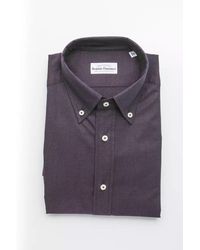 Robert Friedman - Elegant Black Cotton Blend Button-down Shirt - Lyst