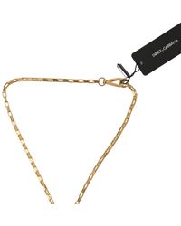 Dolce & Gabbana - Tone Brass Chain Link Dg Logo Pendant Necklace - Lyst
