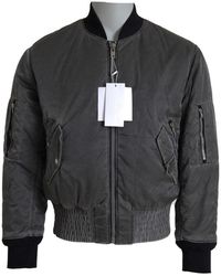 MM6 by Maison Martin Margiela - Gray Bomber Zipper Pocket Sleeves Jacket - Lyst
