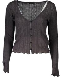 Guess - Chic V-Neck Contrast Detail Cardigan - Lyst