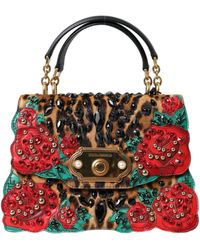 Dolce & Gabbana - Chic Leopard Embellished Tote With Roses! - Lyst