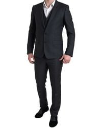 Dolce & Gabbana - Black 3 Piece Single Breasted Martini Suit - Lyst