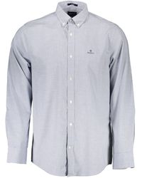 GANT - Blue Cotton Shirt - Lyst