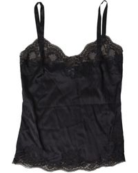 Dolce & Gabbana - Black Lace Silk Sleepwear Camisole Top Underwear - Lyst