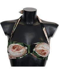 Dolce & Gabbana - Floral Elegance Elastic Bikini Top - Lyst