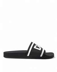 Dolce & Gabbana - Black Rubber Sandals Slippers Beachwearshoes - Lyst