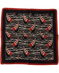 Dolce & Gabbana - Red Sailboat Square Handkerchief Silk Scarf - Lyst
