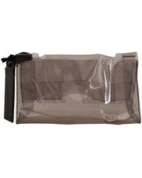 Pinko Clear Plastic Transparent Pouch Purse Clutch Bag - Black