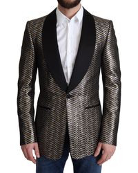 Herren Bekleidung Jacken Blazer Dolce & Gabbana Wolle Unstrukturierte jacke aus wollgaze in Schwarz für Herren 