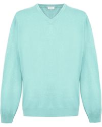 Malo - Green Tea V-neck Cashmere Sweatshirt - Lyst