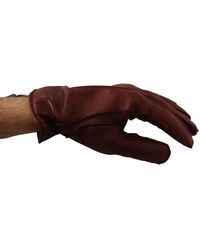 Dolce & Gabbana Leather Lamb Skin Biker Gloves - Brown