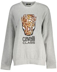 Class Roberto Cavalli - Chic Crew Neck Fleece Sweatshirt - Lyst