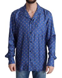 Dolce & Gabbana - Beach Chair Umbrella Print Silk Shirt - Lyst