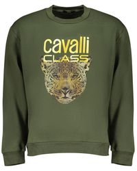 Class Roberto Cavalli - Elegant Fleece Crew Neck Sweatshirt - Lyst