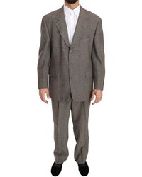 Fendi Brown Wool Regular Single Breasted Suit - Black