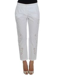Sol Angeles Cotton Santa Rosa Slit Pant in White Womens Clothing Trousers Save 3% Slacks and Chinos Straight-leg trousers 
