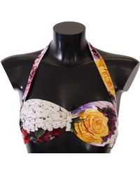 Dolce & Gabbana - Chic Floral Print Bikini Top - Lyst