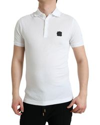 Dolce & Gabbana - Elegant Cotton Polo Tee With Logo Patch - Lyst
