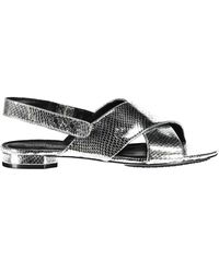 Calvin Klein - Silver Rubber Sandal - Lyst
