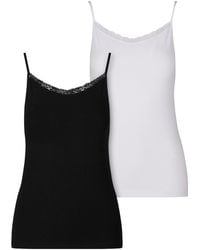 Urban Classics - Ladies Basic Tank Top Cotton Lace 2-Pack Für Damen - Lyst