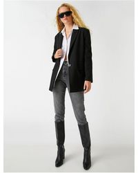 Koton - Jeans Mit Hoher Taille Und Leicht Schmalem Bein – Mom-Jeans Für Damen - Lyst