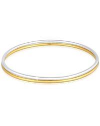 Elli Jewelry - Armband armreif basic zart bi-color 2er set 925 silber - Lyst