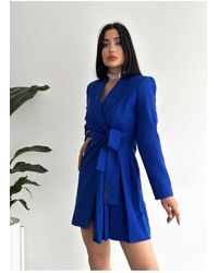 ZF BUTİK - Jackenkleid Mit Seitlichen Falten Und Knöpfen Für Damen - Lyst