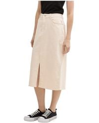 Tom Tailor - Midi Undyed Denim-Rock Für Damen - Lyst