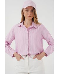 Bigdart - 20276 Gestreiftes Hemd Mit Langen Ärmeln Für Damen - Lyst
