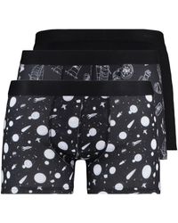 Trendyol - Mehrfarbige 3er-pack boxershorts aus baumwolle mit space-print/unifarben - Lyst