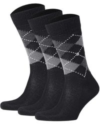 Burlington - Socken preston 3er pack rautenmuster, weich, clip, einheitsgröße, 40-46 - Lyst